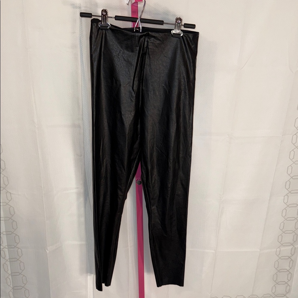 90 Degree By Reflex Charcoal‎ Faux Leather Leggings